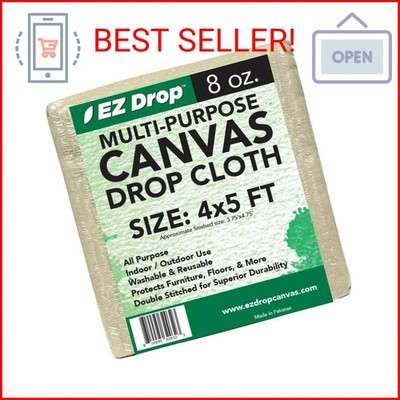 EZ Drop Painter's Canvas Fabric Drop Cloth for Painting (4 ft. x 5 ft.)