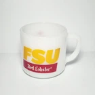 Vintage FSU Florida State Seminoles Red Lobster Advertising Milk Glass Mug Cup