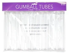 Wish Party Goods Gumball tubes 8"x1" Party Favors 12 Count
