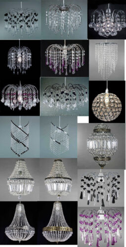 MODERN ACRYLIC & K9 CRYSTAL CEILING CHANDELIER PENDANT LIGHT HANGING LAMP SHADES - Picture 1 of 24