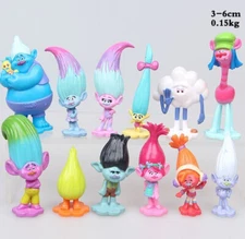 Trolls 12 Piece Playset Poppy Branch Action Figures Cake Toppers - Brand New