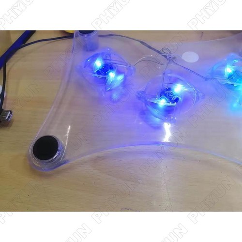 5V DC 3-Fan USB Cooler Cooling Pad Stand LED Light Radiator For 13" PC Laptop - Photo 4/8