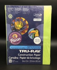 Tru-Ray Construction Paper, 9" x 12" Lime Green Pack Of 50 Sheets