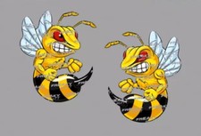 Böse Biene 50mm Aufkleber Autoaufkleber Sticker 2er SET Hornisse Wespe