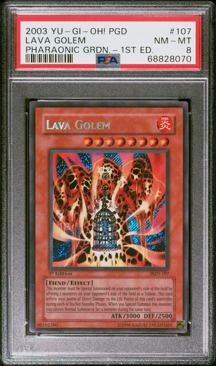YUGIOH 1ST ED PGD-107 LAVA GOLEM SECRET RARE HOLO FOIL PSA 8 NM