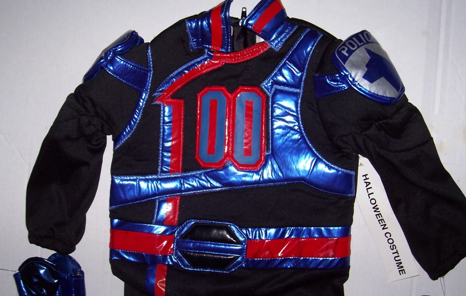 NWT DISNEY POWER RANGER SPD BLACK POLICE COSTUME SIZE XXS 2-3 NEW (NO HOOD) - Image 2 of 4