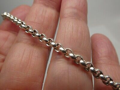 Vintage Sterling Silver 925 Rolo Chain Linked Toggle Clasp Vintage Sterling Silver 925 Rolo Chain Linked Toggle Clasp