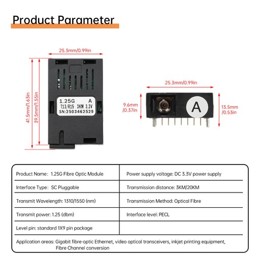 1Pair 1.25G 1*9 Fiber Optical Module SC UPC APC Single Mode1310nm/1550nm A+B Kit - Picture 11 of 26