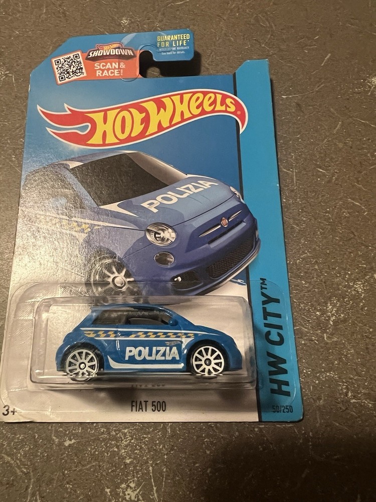 Hot Wheels Fiat 500 HW CITY 50/250 New Blue Polizia