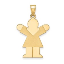 14K Yellow Gold Girl Pendant XK240