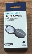 Bausch + Lomb, Sight Savers Folding Single Lens Pocket Magnifier #812354 USA