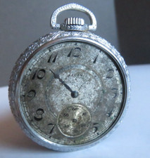 VINTAGE Elgin  Pocket Watch VIDEO Open Face No Crystal 45mm Good For Parts USA