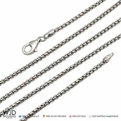 Solid 925 Sterling Silver 2mm Round Box 