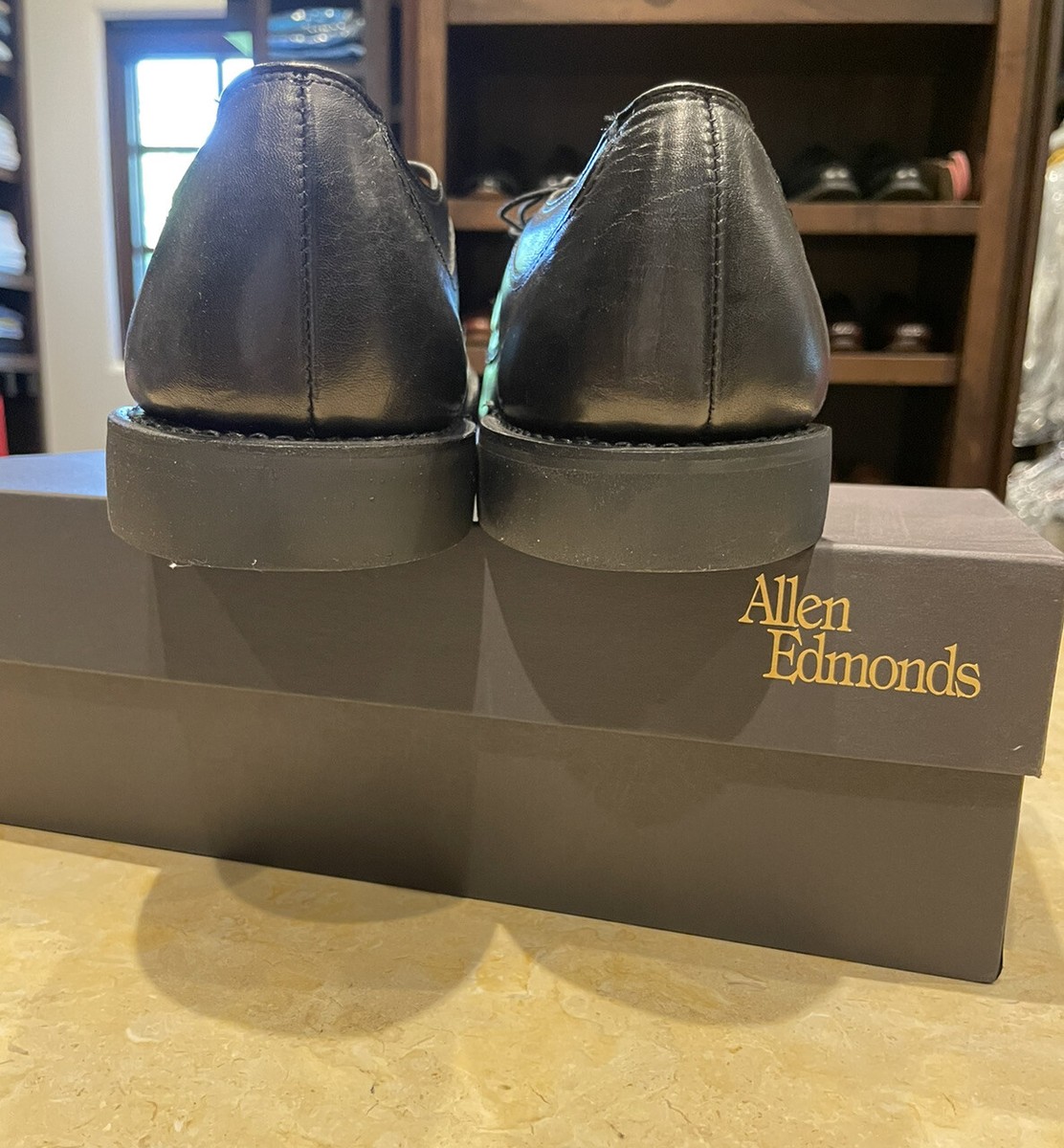 Allen Edmonds Stockbridge Men\'s Black Leather Split Toe Oxford Brogue Sz 13 Allen edmonds stockbridge oxford - Gem main image 4