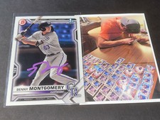 Benny Montgomery Colorado Rockies Auto Signed 2021 1st Bowman Base Purple .