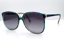 Vintage Evan Picone E111-042 Green Blue Oval Sunglasses Canada W/NEW LENSES 