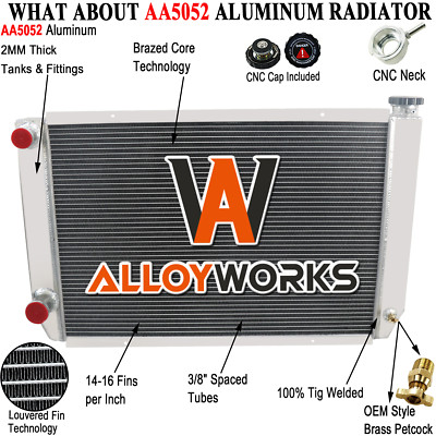 4-Row Aluminum AA5052 Radiator Fit Heavy Duty Ford & Mopar Style 31''x19''