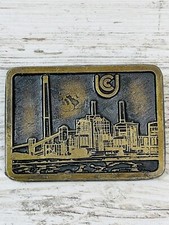 Vintage United Conveyor Corporation Power Plant Brass Belt Buckle Fly Ash