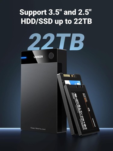 Hard Drive Enclosure USB 3.0 to SATA HDD Caddy for 2.5 3.5 Inch SSD HDD - Picture 6 of 7