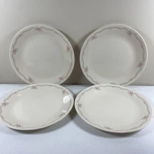 4Pc Corelle ENGLISH BREAKFAST Dinner Plates 10-1/4" Roses Blue Mauve