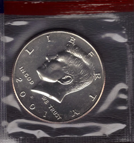 2001-D UNCIRCULATED KENNEDY HALF DOLLAR IN MINT CELLO
