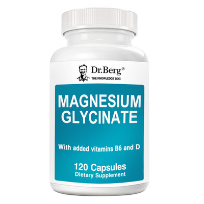 1 Bottles Dr. Berg's Magnesium Glycinate 400mg (120 Caps Total) Plant-Based BEST