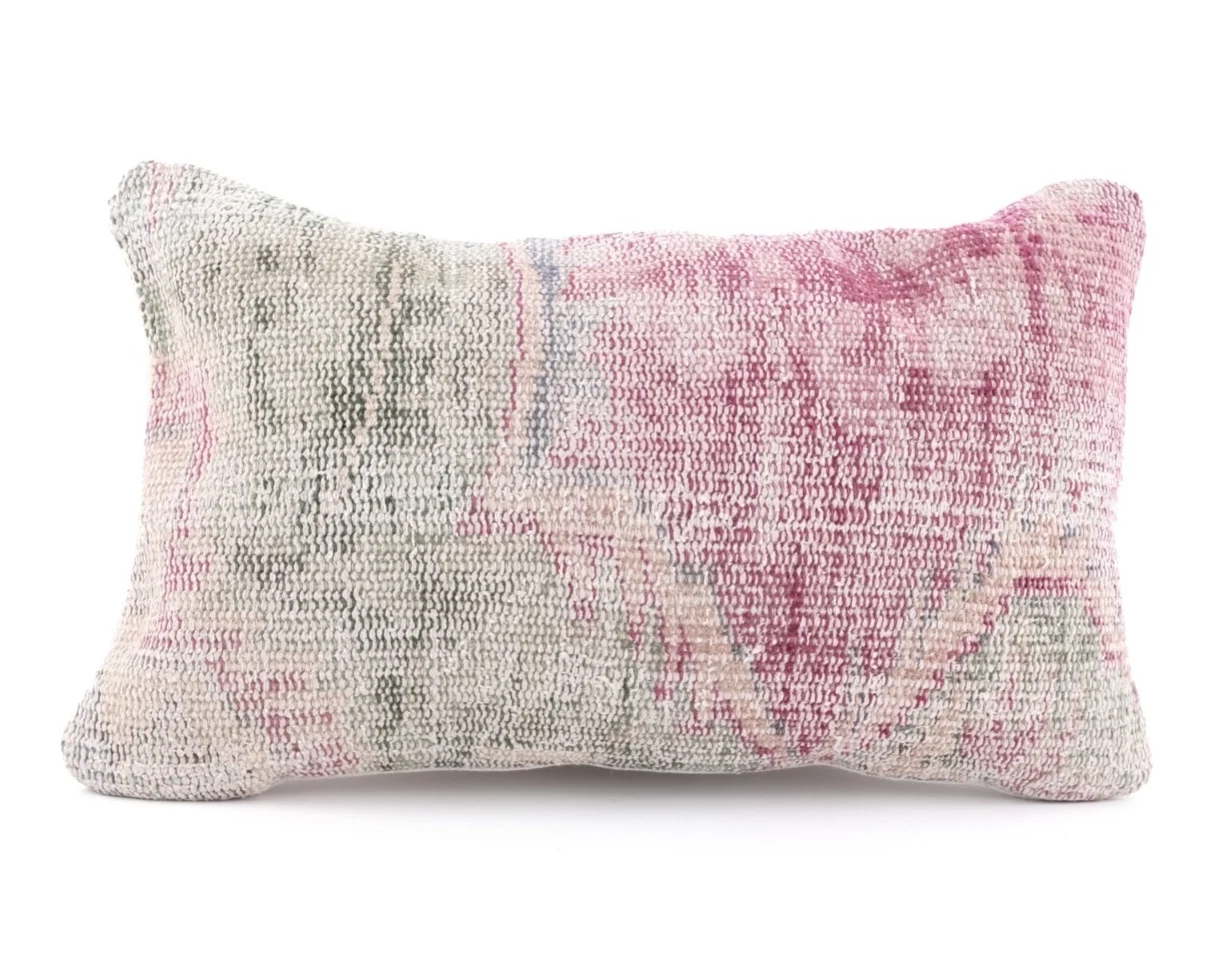 Handwoven Pillow Cover, Turkish Carpet Pillow, Kilim Pillow, 12x20 Pillow Cover