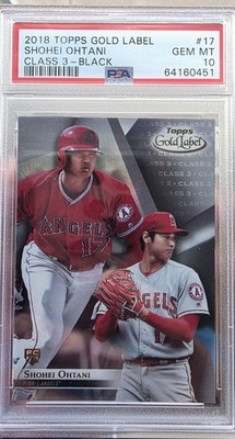 2018 Shohei Ohtani Topp Gold Label Class 3 Black PSA 10 POP 29 