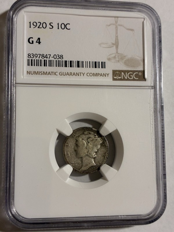 1920-S Mercury Dime NGC G4
