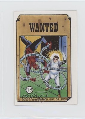 1988 Comic Images Marvel The World of Spider-Man Stickers Wanted Dr Octopus 07hl