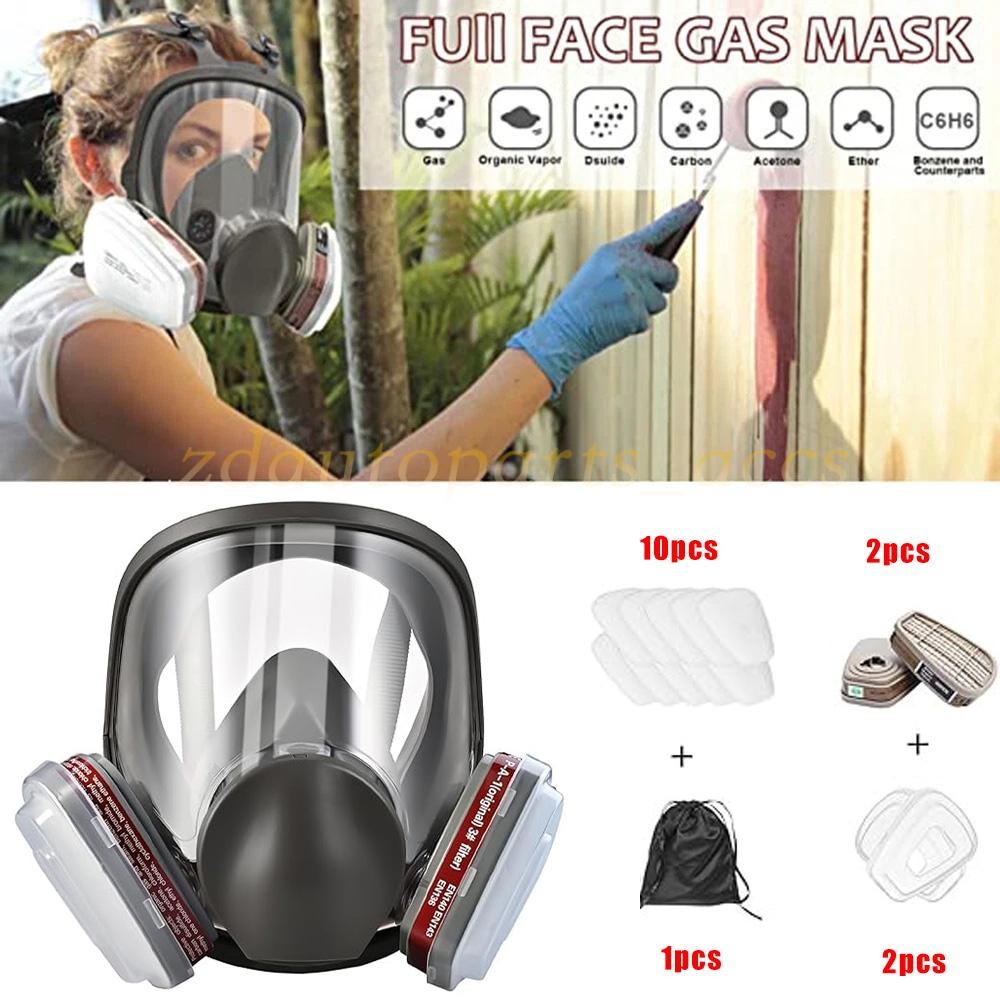 Full Face Gas Mask Painting Spraying Respirator w/Filters for 6800 Facepiece US