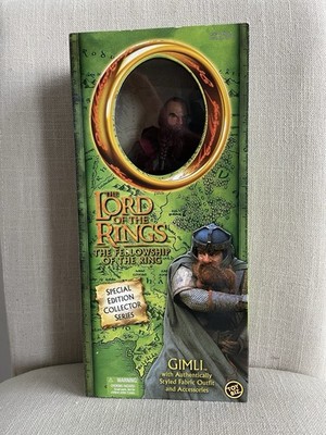 Toy Biz Gimli LOTR Fellowship Special Edition Collector Poseable Figure w/Acc