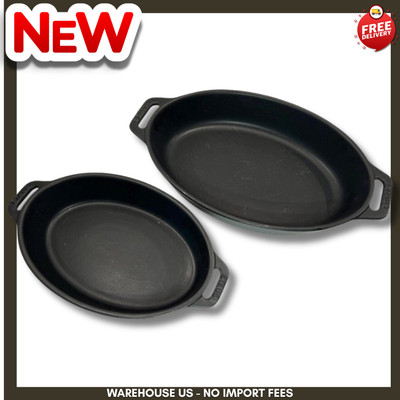 NEW STAUB STONEWARE 2-pc Baking Dish Set, black matte, FREESHIP