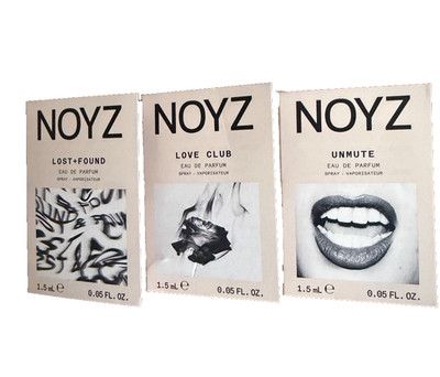 3 Perfume Samples NOYZ - UNMUTE, LOVE CLUB & LOST+FOUND  0.05 Fl Oz 1.5mL NEW