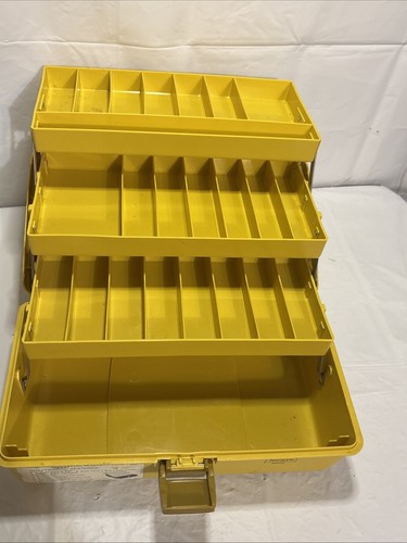 Vtg Fisher 3 Tray 23 Compartmental Tackle Box Sears 34405 Fishing Tools Portable - Picture 7 of 10