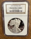 2007 W PROOF SILVER AMERICAN EAGLE NGC PF69 CLASSIC BROWN LABEL