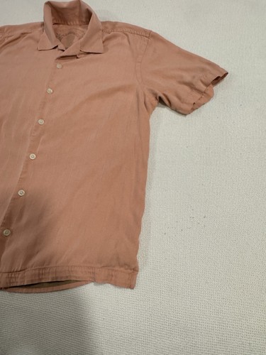 Tommy Bahama 100% Silk Peach Coral Button Up Shirt Men’s Size Medium - Picture 4 of 12