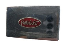 VTG 80's Peterbilt Nikle Plated Belt Buckle Made In USA Trucking EUC