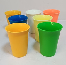 Vintage Lot of 7 Tupperware 109 Series BELL TUMBLERS 7 oz. Kids Cups