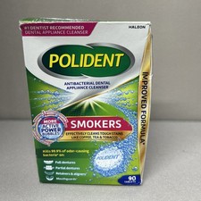 Polident Smokers Antibacterial Dental Appliance Cleanser Tablets, 90 Count