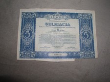 Obligacje Serji III Premiowej Pozyczki Dolarowej 5 dolarow z 1931 Polska