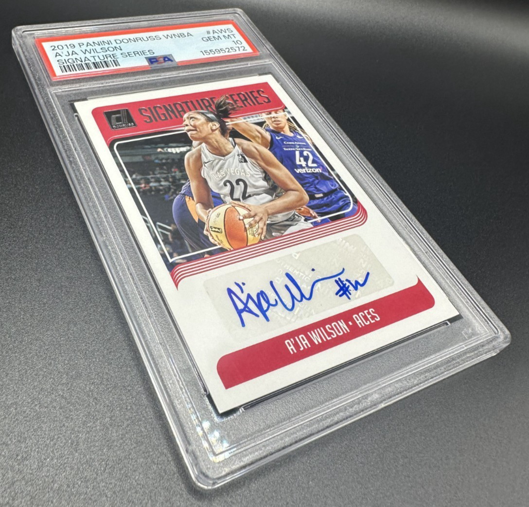 2019 Donruss WNBA A'ja Wilson AUTO 1ST YEAR PANINI PSA 10 GEM MNT AJA GOAT POP 9 view 2