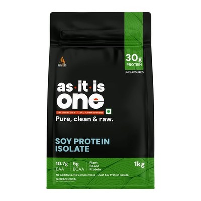 AS-IT-IS Nutrition Soy Protein Isolate 90% Vegan Plant Protein 1000g Powder