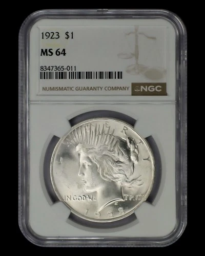 1923 P U.S. Peace .900 Silver Dollar Coin NGC MS 64