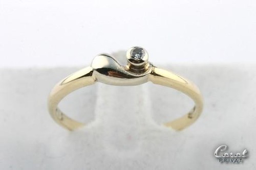 Brillant Diamant Ring 585 er 14kt Gelb Gold Brilliant Solitär Gr 56 Top! #