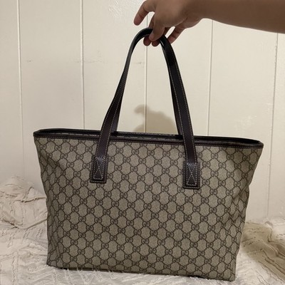 バッグ Gucci GG Canvas Tote Bag Black Vintage Authentic Vintage Gucci GG Canvas Tote 16” Large Classic Logo Bag