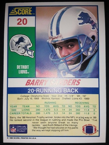 1990 Score NFL Football Trading Cards (1-265) - Pick Your Card(s) - Picture 41 of 498