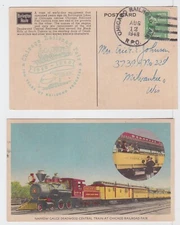 TurtlesTradingPost- Chicago Railroad Fair  RPO 1948-  Hand Cancel Post Card