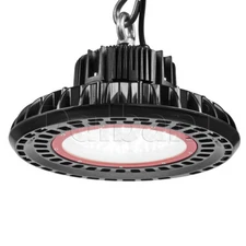 UFO High Bay Commercial Light Fixture 100W Black Aluminum OSRAM .9 PF 6000K