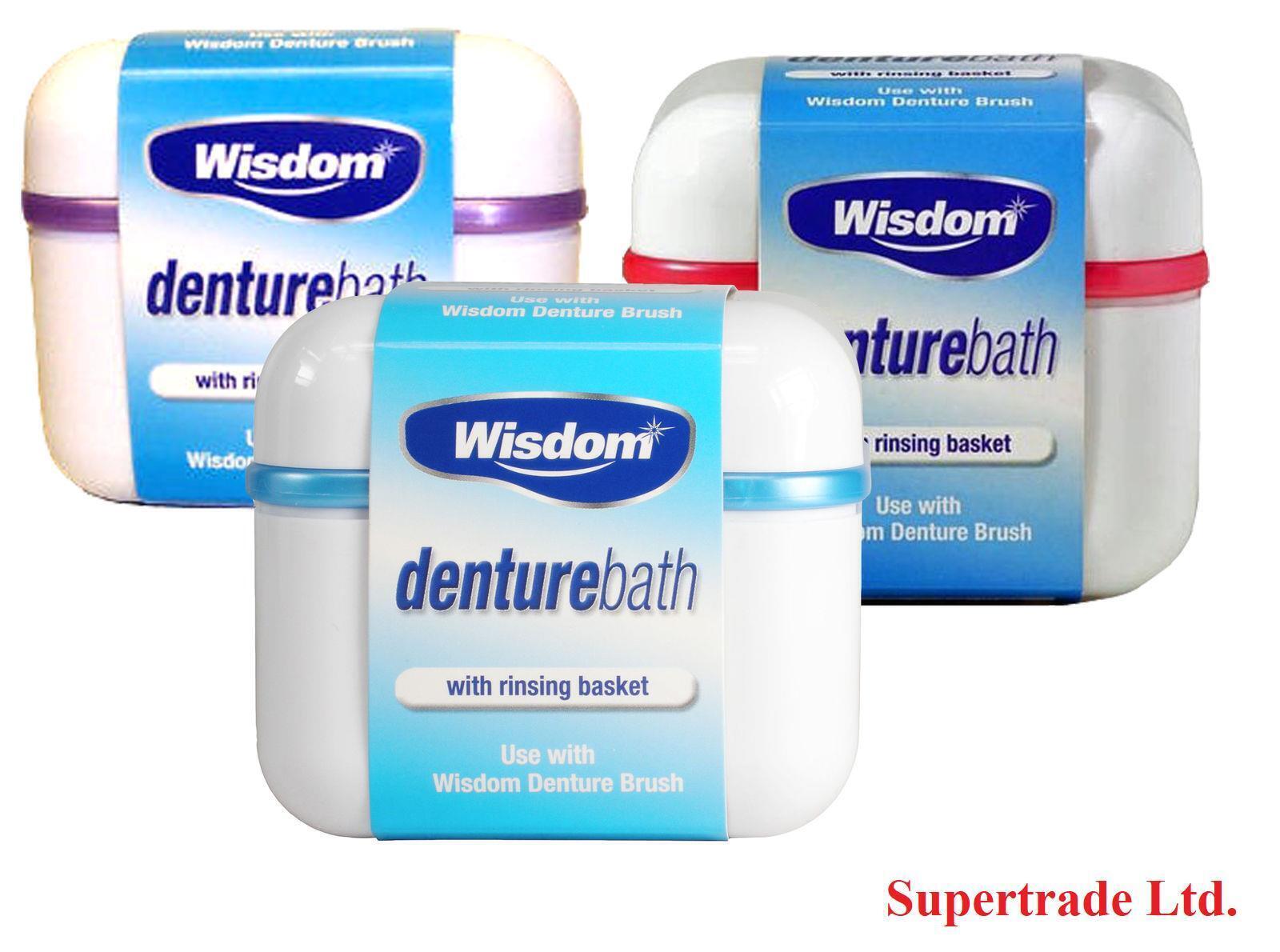 Wisdom Denture BATH Case Container Box Rinsing Basket For Cleaning Storage X 2